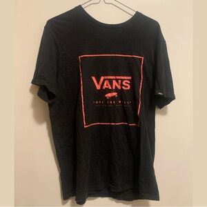 Men’s med Vans Black Tee with Red Logo 100% cotton